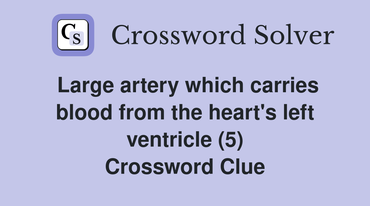 Large artery which carries blood from the heart's left ventricle (5